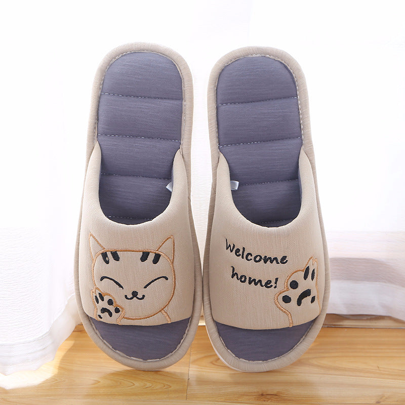 Flat Cartoon Light Step Floor Slippers