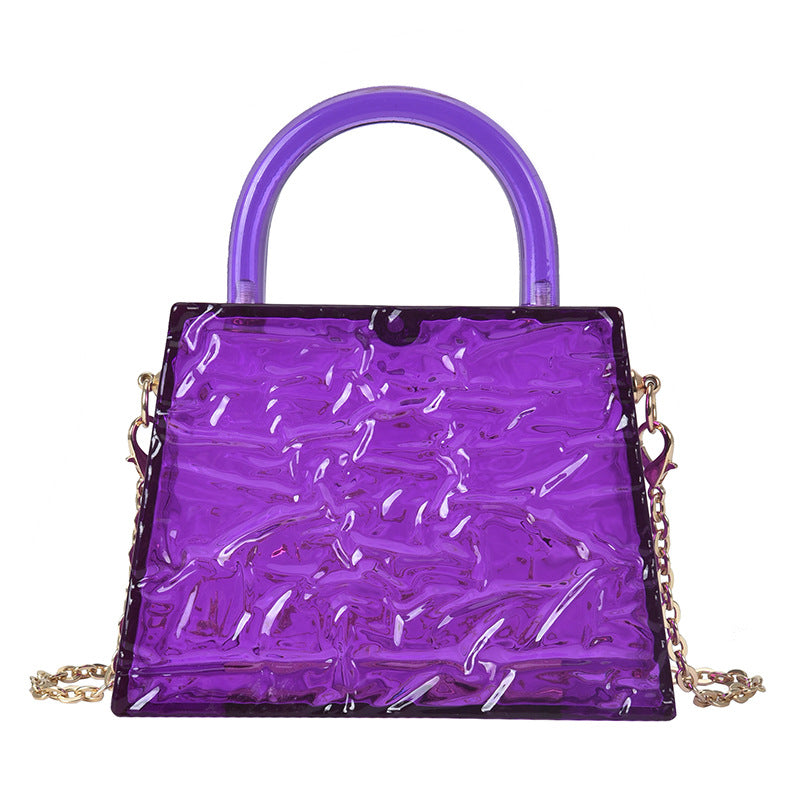 Ice Cracked Transparent Acrylic Portable Messenger Jelly Bag