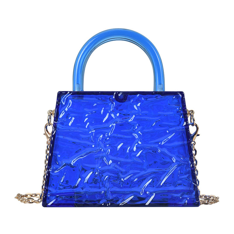 Ice Cracked Transparent Acrylic Portable Messenger Jelly Bag
