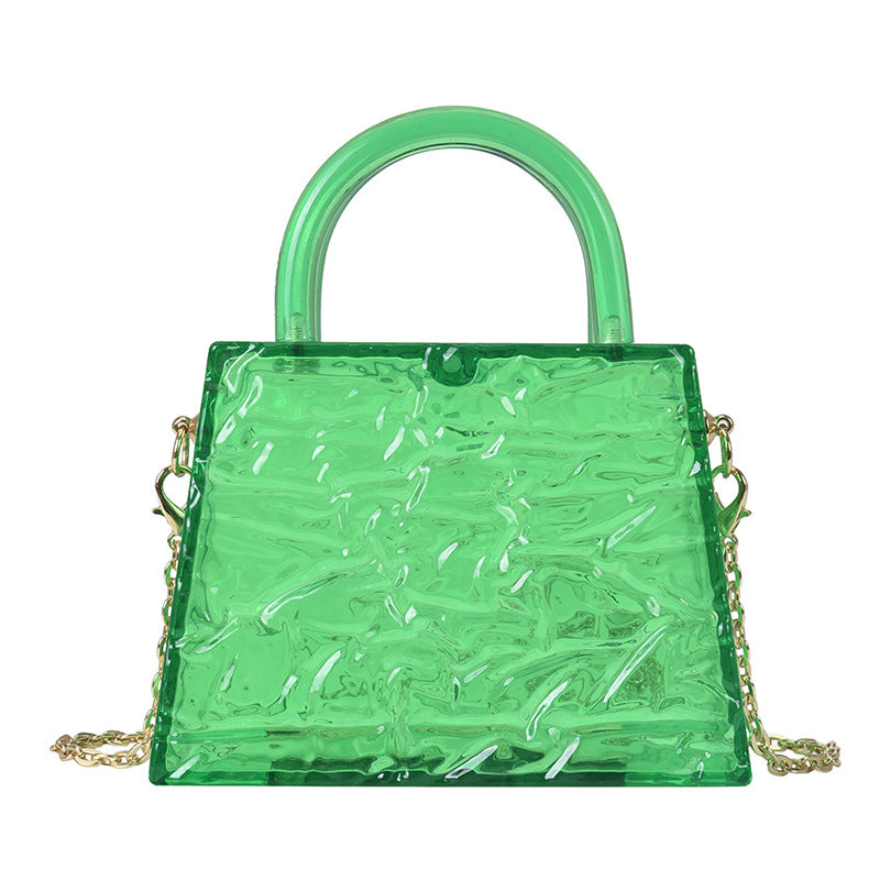 Ice Cracked Transparent Acrylic Portable Messenger Jelly Bag