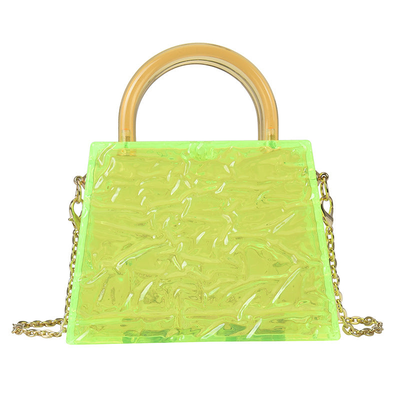 Ice Cracked Transparent Acrylic Portable Messenger Jelly Bag