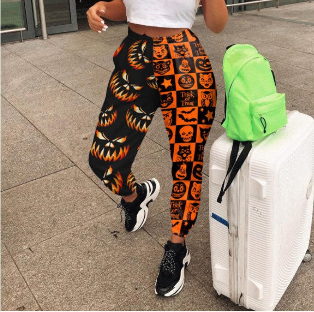 Printed Bouquet Feet Lace-Up Trousers Sweatpants