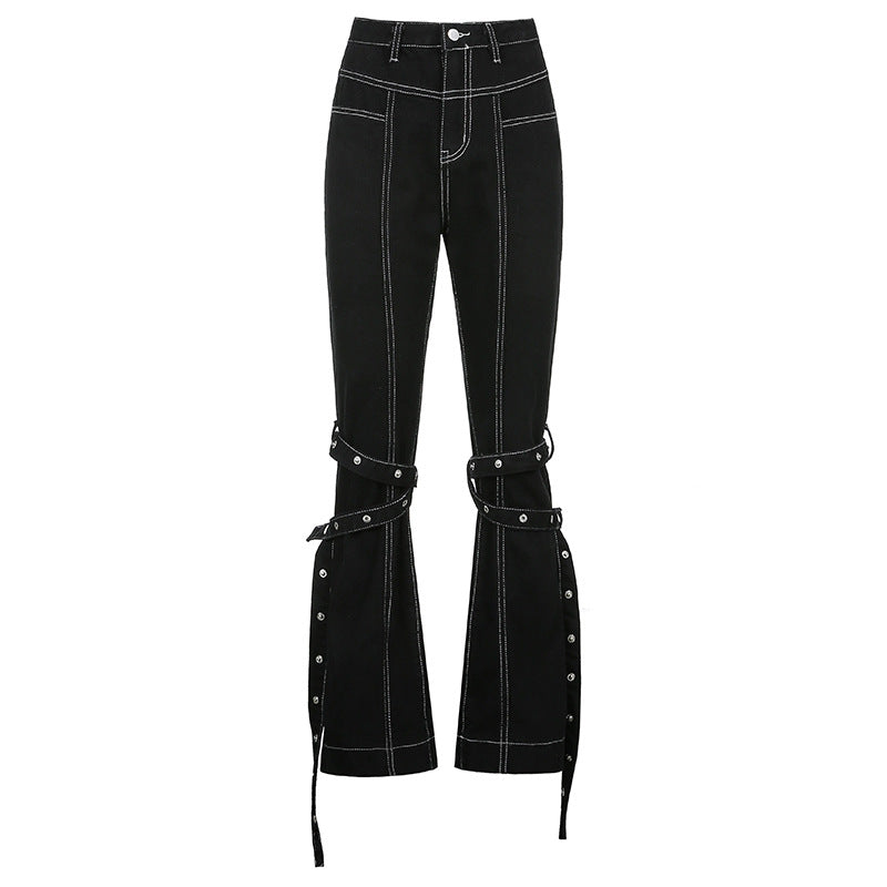 Slim Trousers Street Streamer Casual Jeans