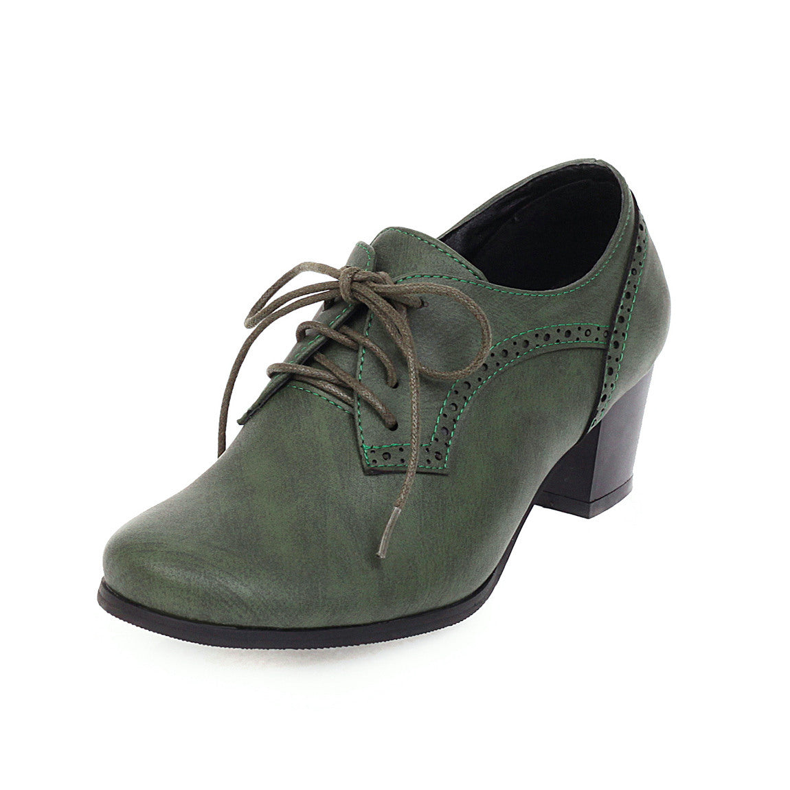 Women'S Shoes Foreign Trade Retro Mid-Heeled Single Shoes Flat Head