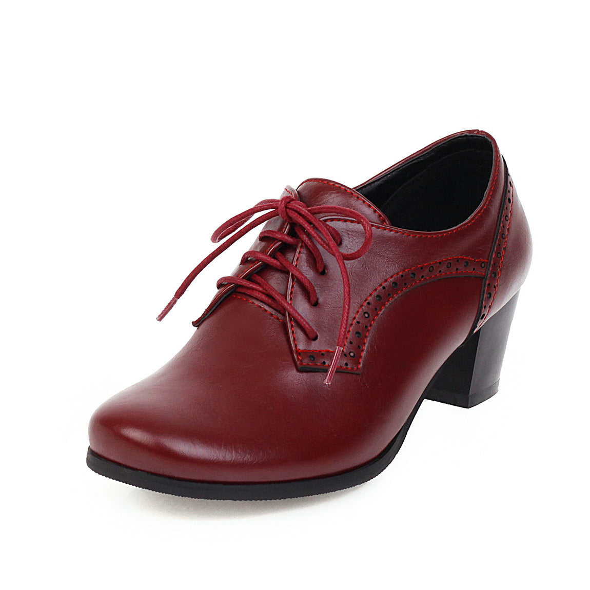 Women'S Shoes Foreign Trade Retro Mid-Heeled Single Shoes Flat Head