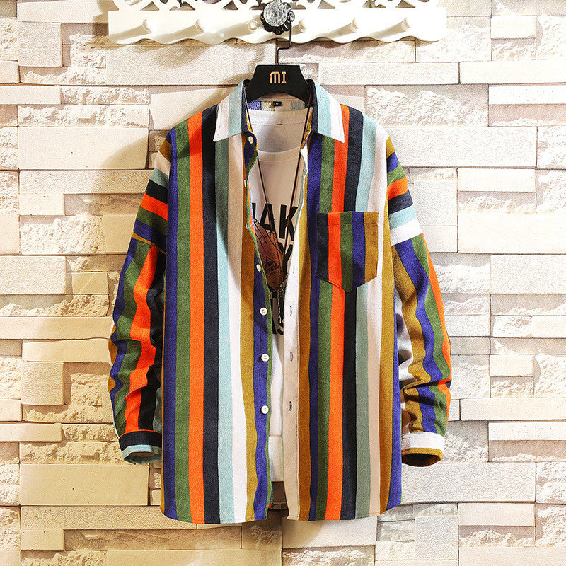 Striped Casual Long-sleeved Wild Youth Hip-hop Top