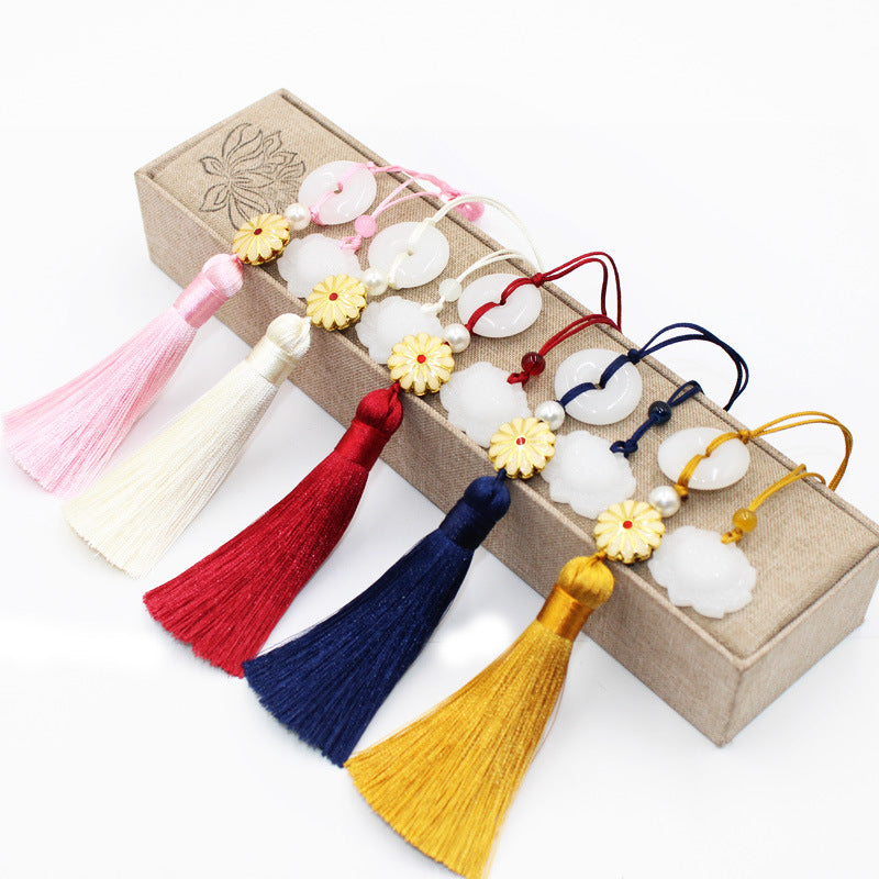 Cheongsam Hanfu Pressed Lapel Fringed Tassel Pendant Retro Chinese Safe Button
