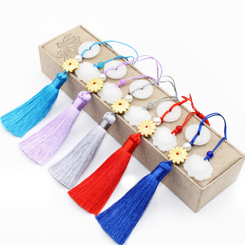 Cheongsam Hanfu Pressed Lapel Fringed Tassel Pendant Retro Chinese Safe Button