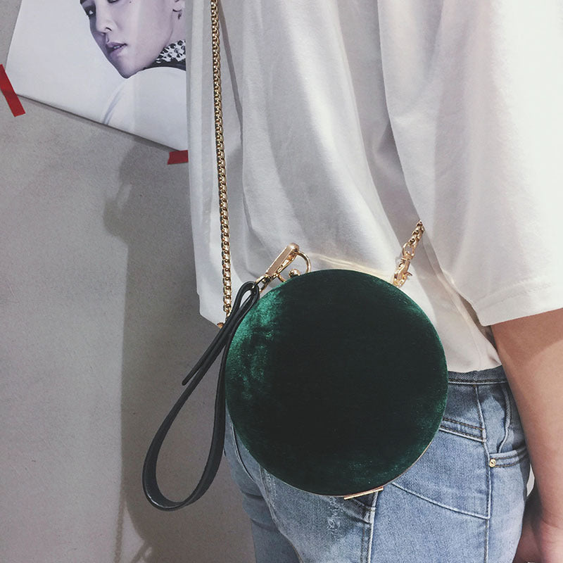 Foreign Trade All-Match Small Round Bag New Hand Bag Korean Fashion Trendy Chain Shoulder Bag Messenger Bag Female Bag
