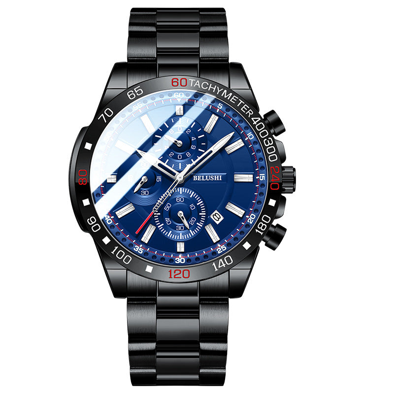 Multifunctional Men's Business Solid Strap Watch Men's Watch Fashion Luminous Watch