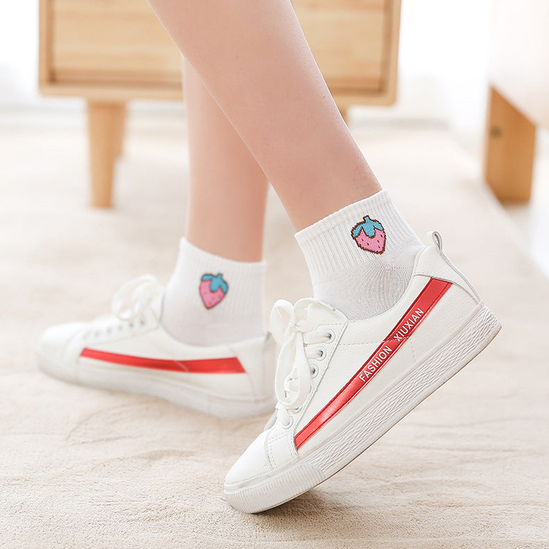 Cartoon Cute Women Short Socks Spring Summer Cotton Fruit Comfortable Socks 1 PairChina