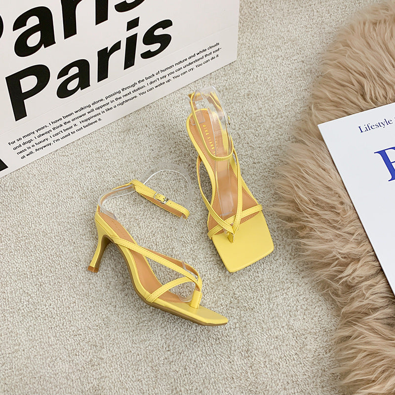 Square Toe Buckle  Toe High Heel Women'S Shoes