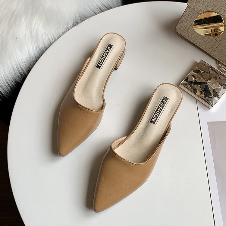 Half Slippers Female Pointed Toe With Breathable
