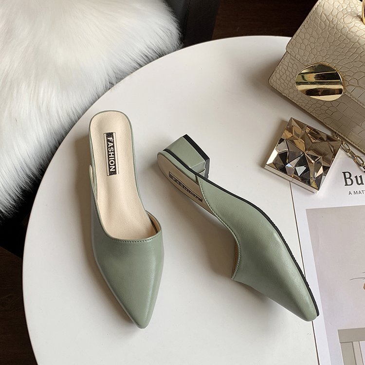 Half Slippers Female Pointed Toe With Breathable