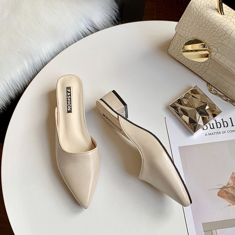 Half Slippers Female Pointed Toe With Breathable