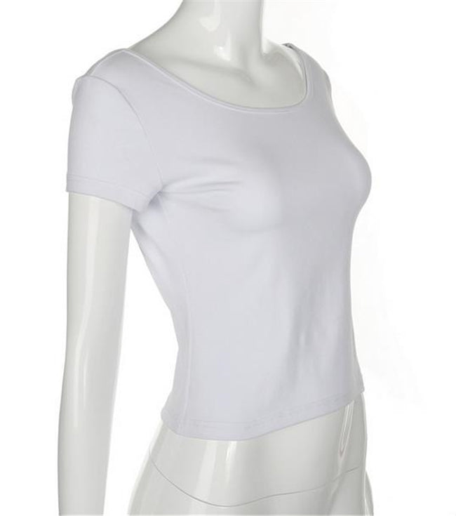 Ladies Short Sleeve T Solid Color Short Sleeve New Sexy Hollow