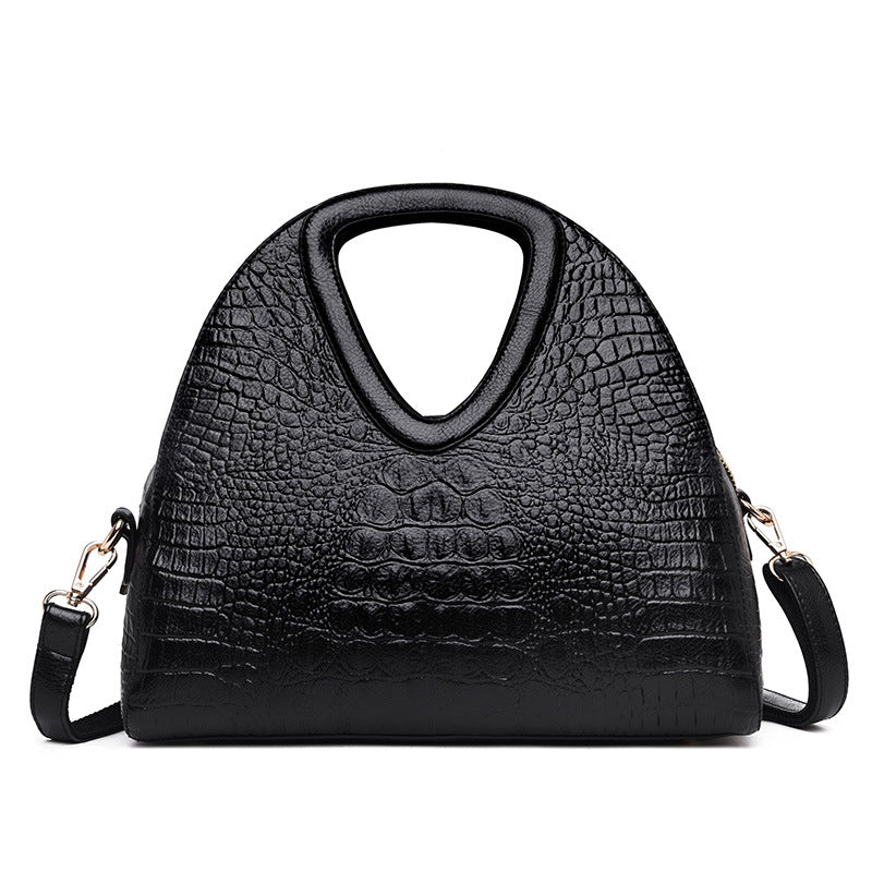 Ladies One Shoulder Crossbody Embossed Soft Leather Tote