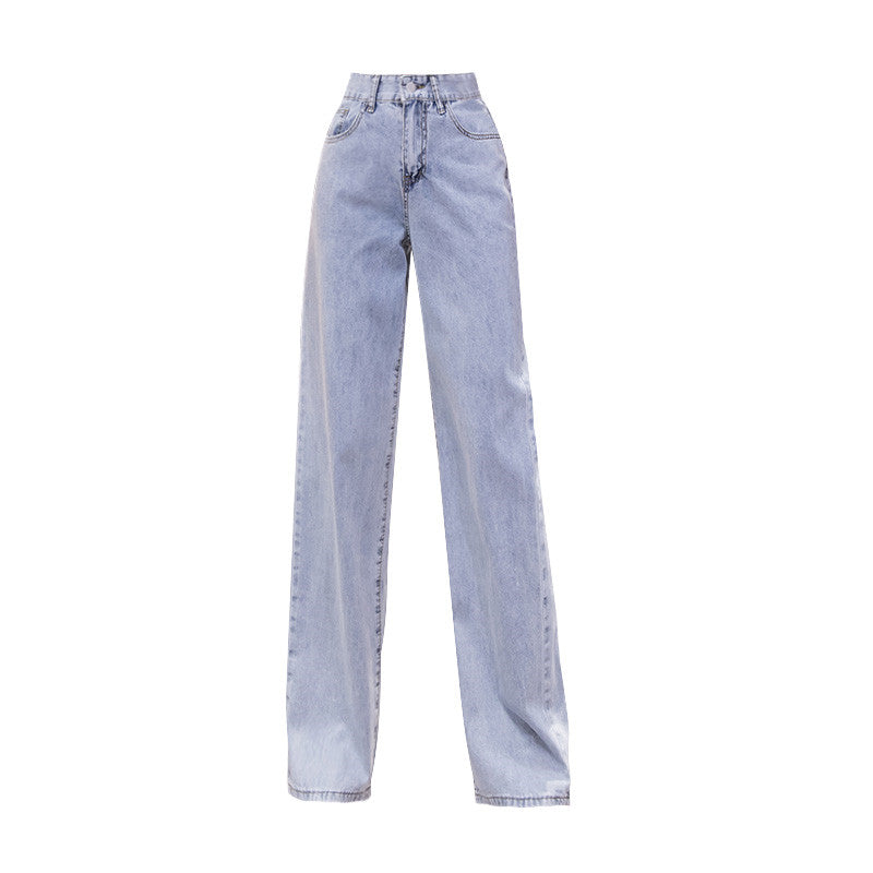 Women's High-waisted Jeans Straight Loose And Slim