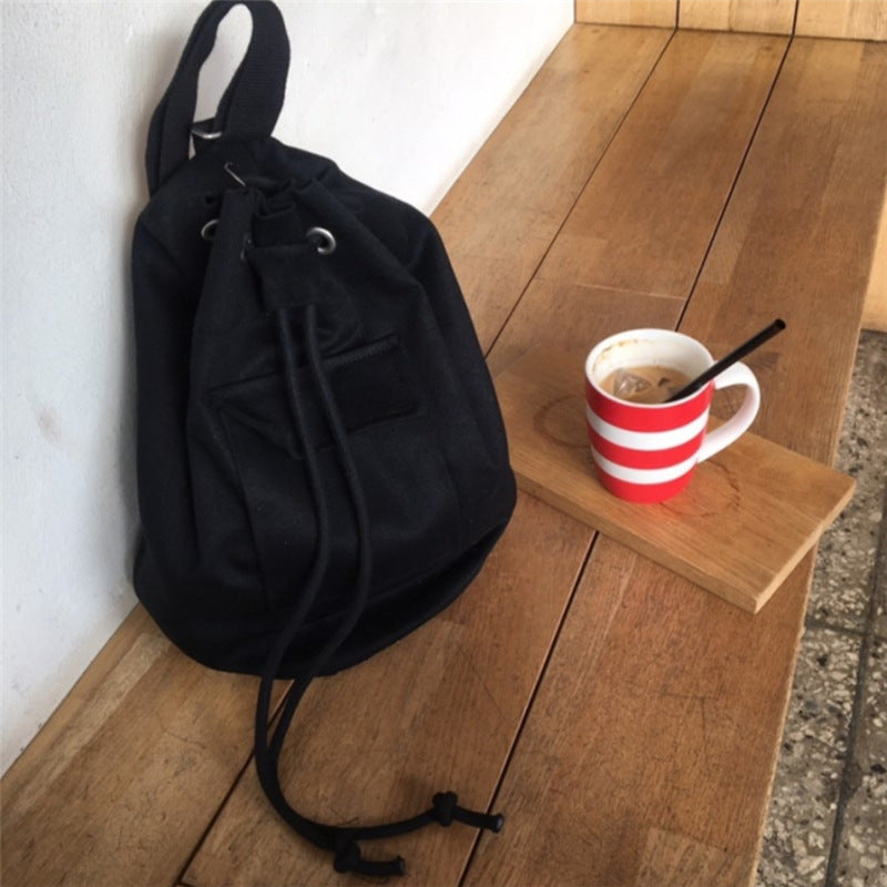 South Korea Simple Joker Draw Rope Bundle Mouth Canvas Bag