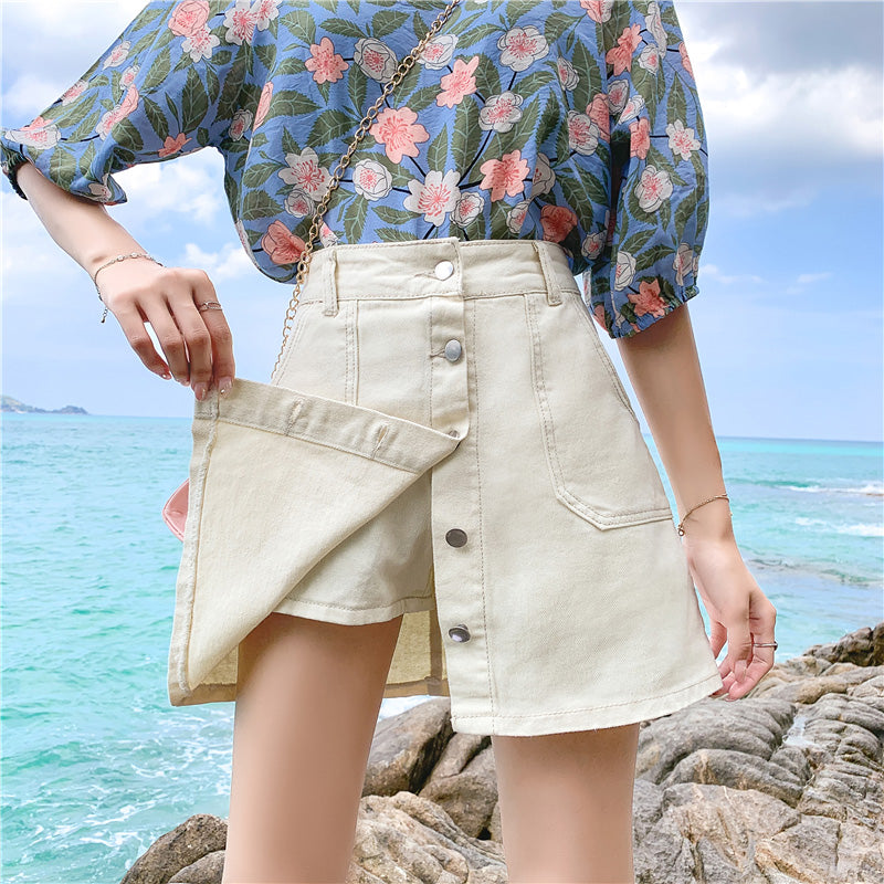 Anti-Glare High Waist Culottes A-Line Culottes Fat Mm