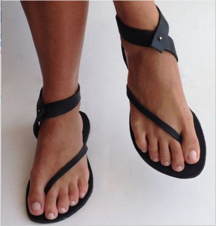 Summer European and American simple flip-toe flat Rome