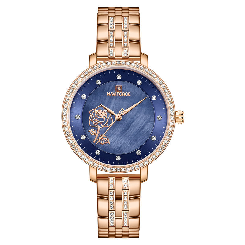 Ladies Simple Business Waterproof Steel Band Watch
