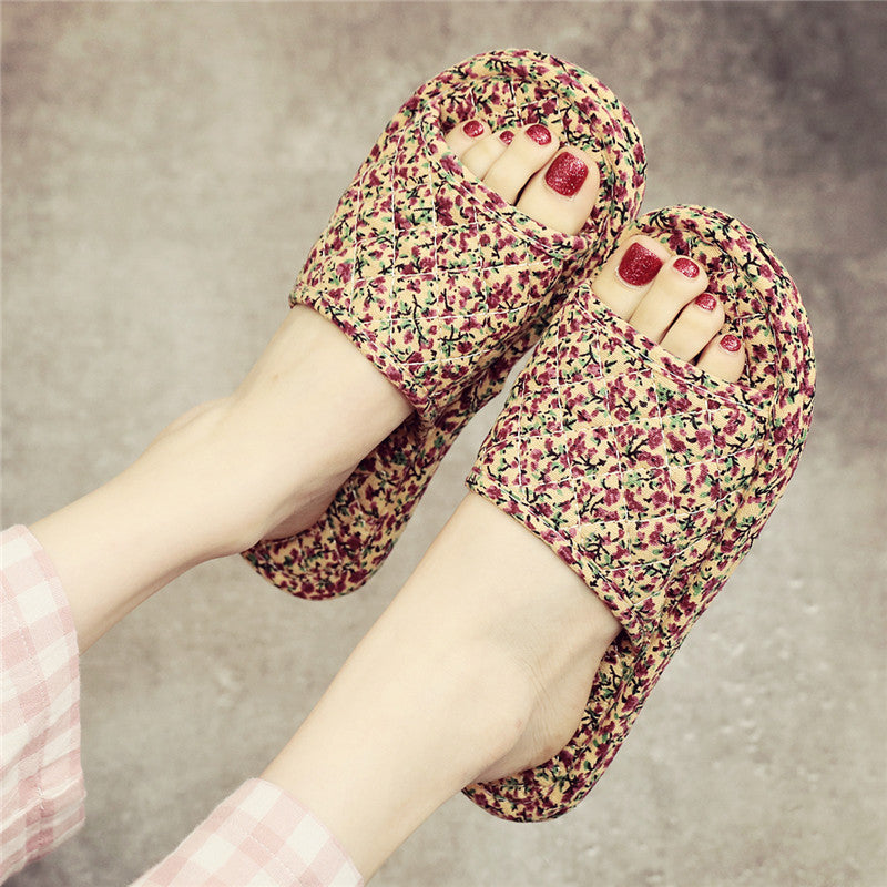 Japanese Style Linen Cloth Slippers