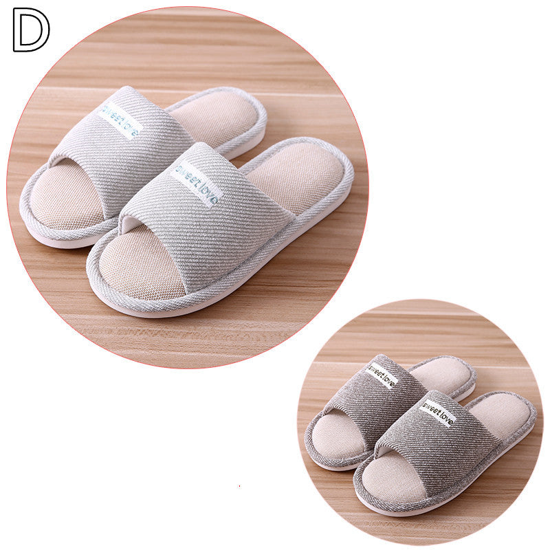 Linen Indoor Cotton And Linen Home Slippers