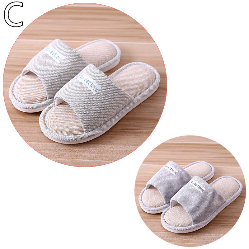 Linen Indoor Cotton And Linen Home Slippers