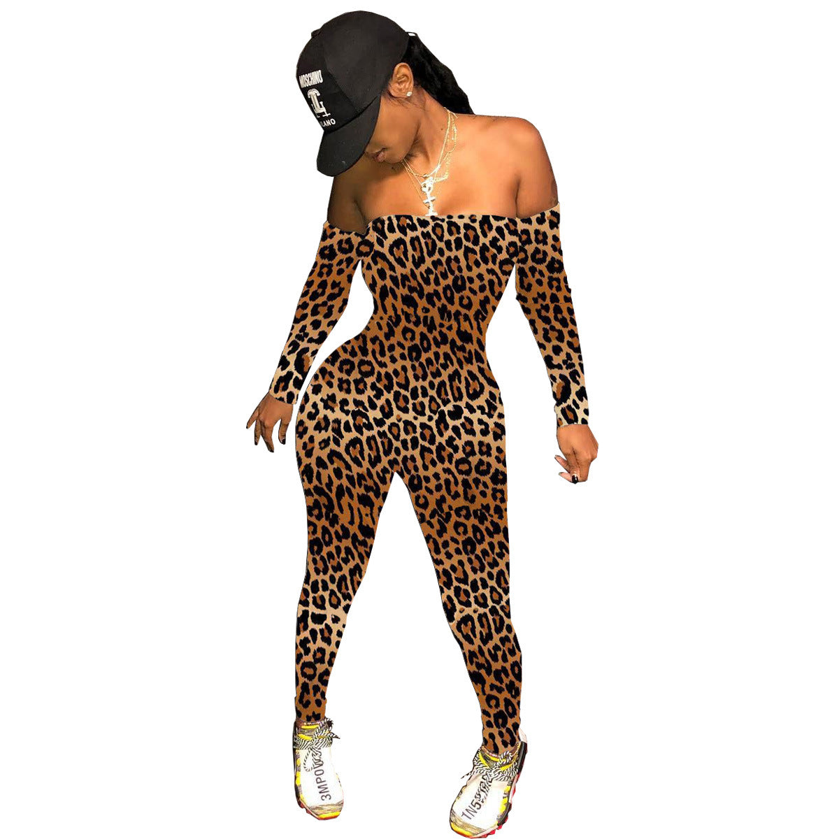 Sexy Strapless Print One-Piece Trousers