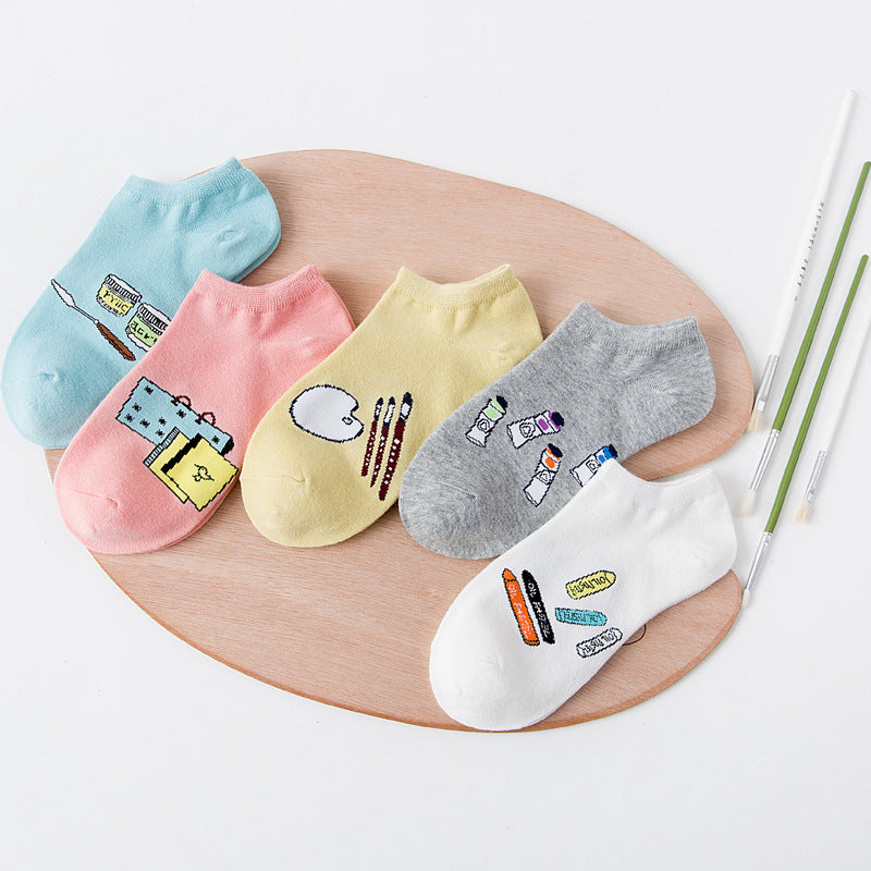 Spring And Summer Women'S Socks, Women'S Solid Color Socks, Low-Cut Shallow Mouth Leisure Boat Socks, Silicone Non-Slip Invisible Socks Wholesale