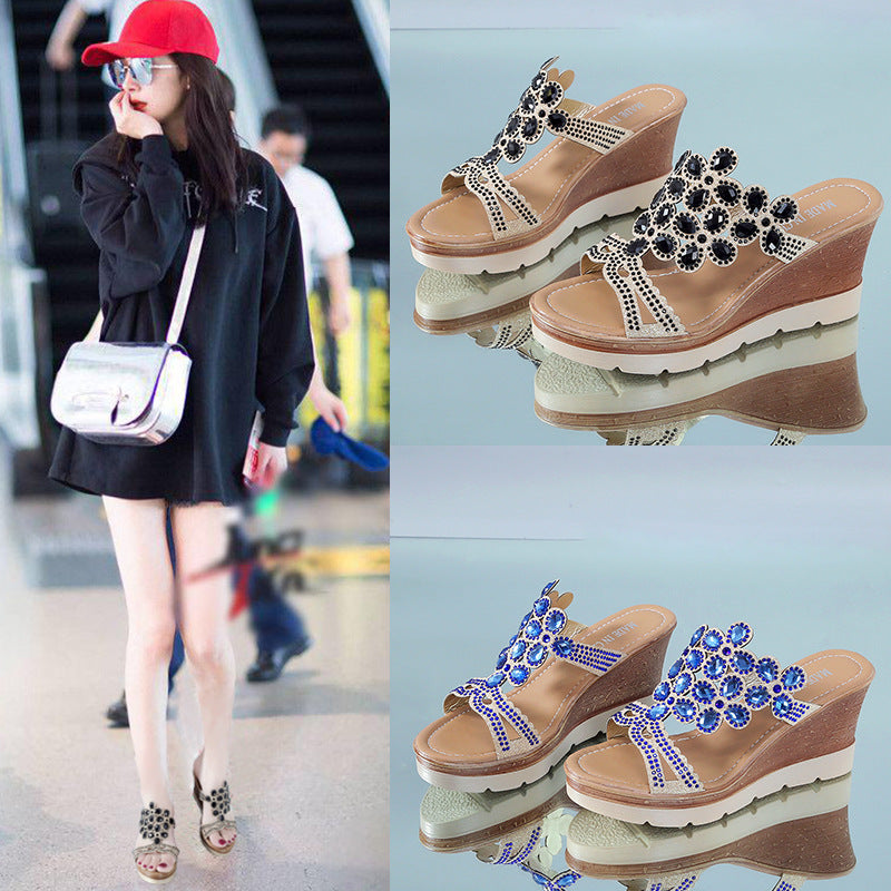 Rubber Pleated Mango Casual Sandals With High Heels