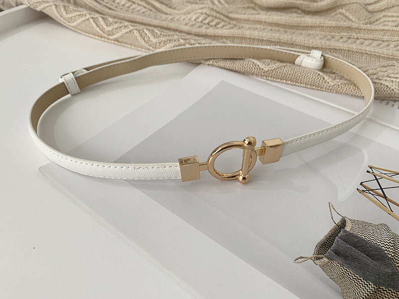 djustable  Belt Decoration All-Match Coat Dress Fashionable Fine Cross Pattern Small Belt Women With Sweater