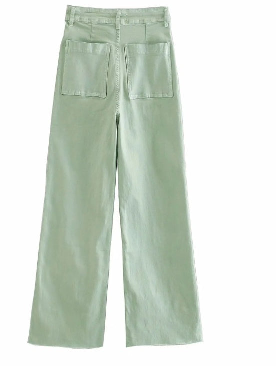 Jeans Zw Premium Marine Straight High-Waist Jeans Featuring Rear Patch Pockets Seamless Hems Front Zip Fly With Top Button
