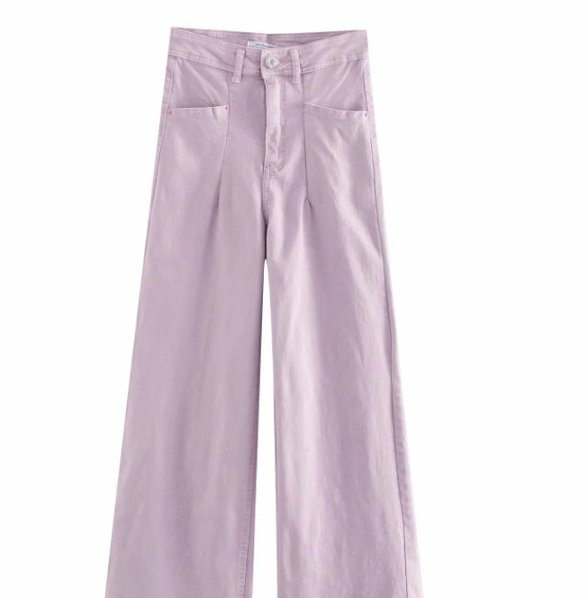 Jeans Zw Premium Marine Straight High-Waist Jeans Featuring Rear Patch Pockets Seamless Hems Front Zip Fly With Top Button