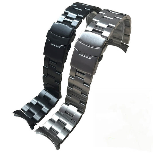 Rusty Steel Band Strap Black Brushed