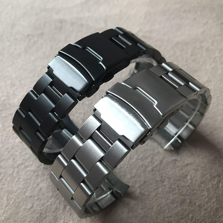 Rusty Steel Band Strap Black Brushed