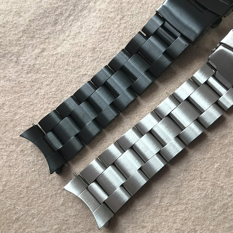 Rusty Steel Band Strap Black Brushed