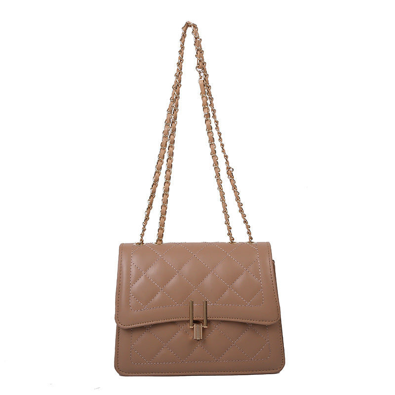 Lingge Chain Bag Winter New Fashion Retro Small Square Bag Women's Single Shoulder Oblique Span Bag Wholesale
