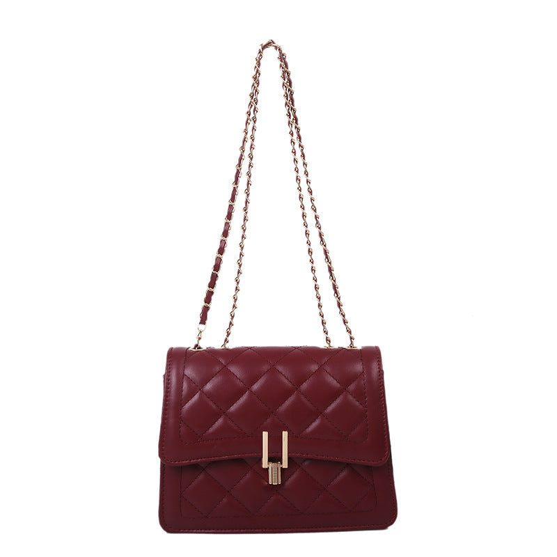 Lingge Chain Bag Winter New Fashion Retro Small Square Bag Women's Single Shoulder Oblique Span Bag Wholesale
