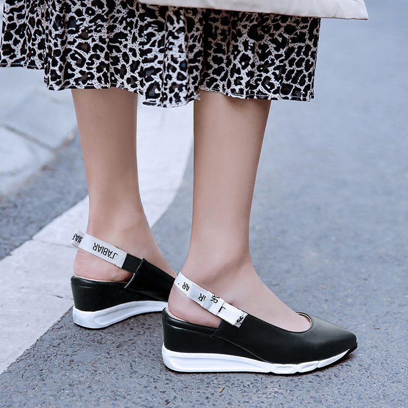 Women's Solid Color Baotou Pointed Sandals