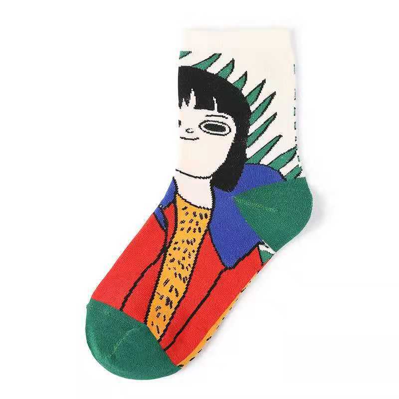 New Home Socks, Childlike Illustration Socks, Cross-Border E-Commerce Supply