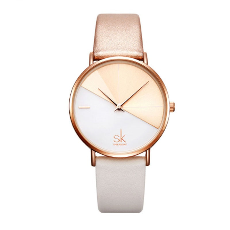 To-farvet urrem, rosa guld dameur