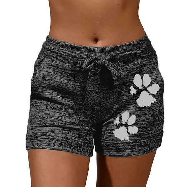 Foreign Trade Women'S Printed Bottoming Shorts Yoga Pants Leisure Sports Waist Elastic Shorts