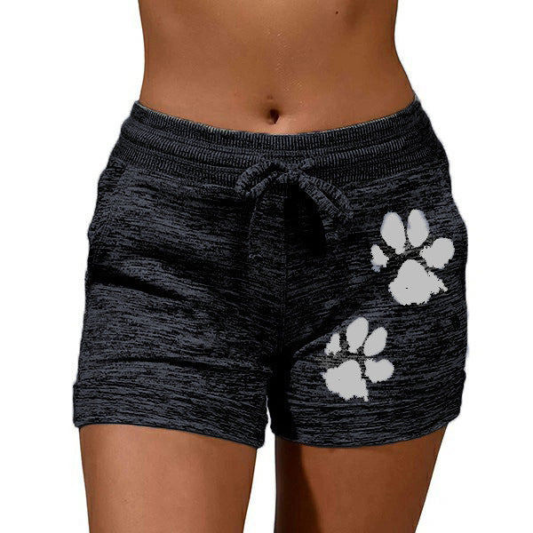 Foreign Trade Women'S Printed Bottoming Shorts Yoga Pants Leisure Sports Waist Elastic Shorts