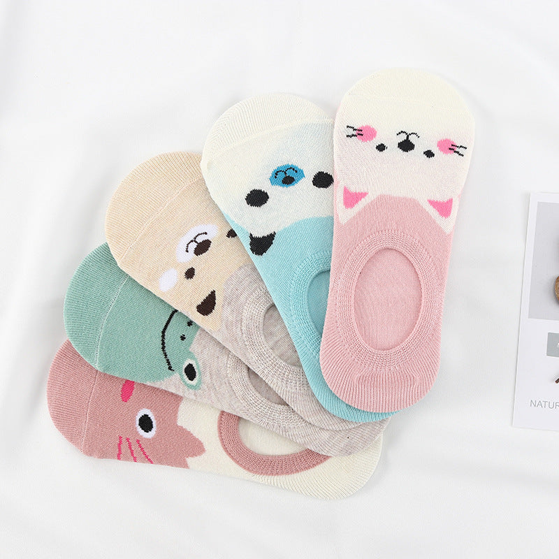 Japanese Cute Cartoon Small Animal Boat Socks