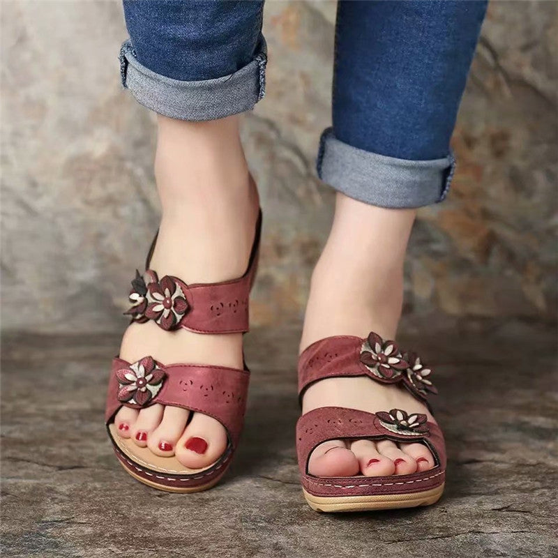 Sweet Flowers Two Word Sandals And Slippers