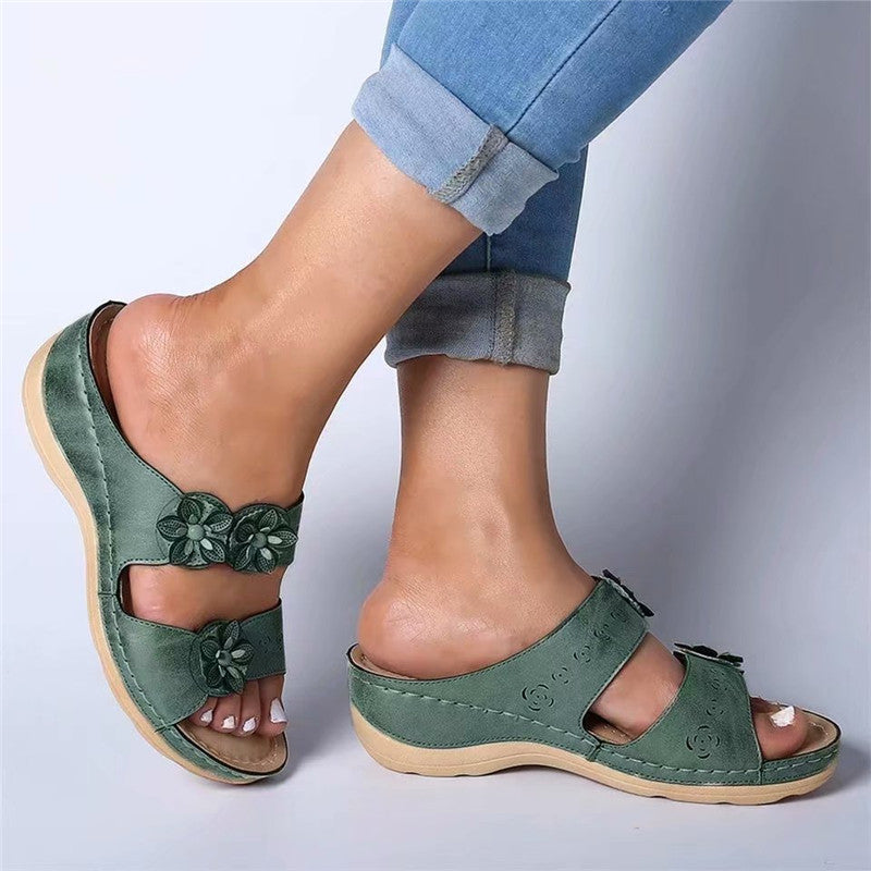 Sweet Flowers Two Word Sandals And Slippers