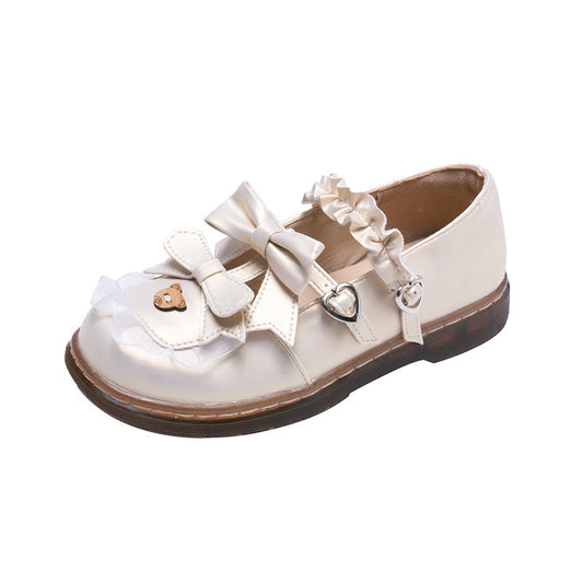 All-Match Bow Lace Lolita Small Leather Shoes
