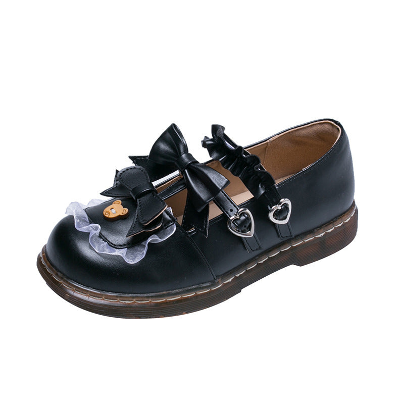 All-Match Bow Lace Lolita Small Leather Shoes